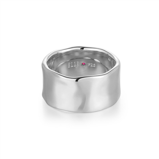 Silver Hammered & Polished "Celeste" Cigar Ring