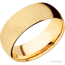 8 mm wide Domed 14K Yellow Gold band.