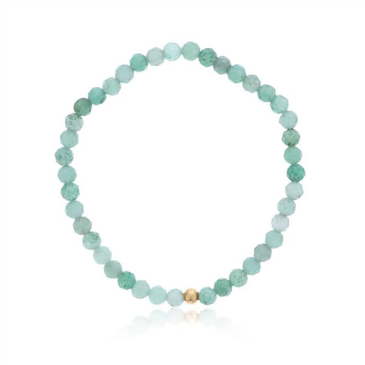 Gold Filled Aventurine Beaded Stretch Bracelet