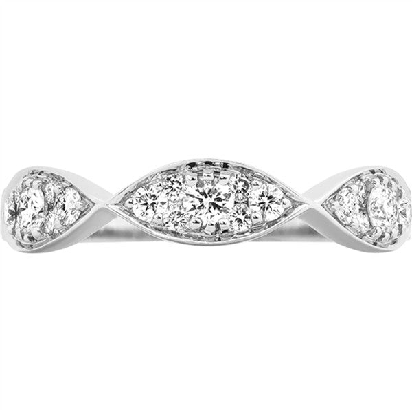 14 Karat White Gold Polished Twist Diamond Wedding Band