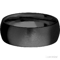 8 mm wide Domed Zirconium band.