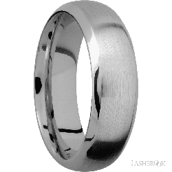 7 mm wide Domed Bevel Titanium band.