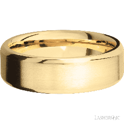 7 mm wide Beveled 10K Yellow Gold band.