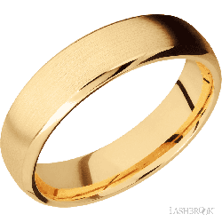 6 mm wide Domed Bevel 14K Yellow Gold band.