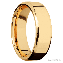 7 mm wide Beveled 14K Yellow Gold band.