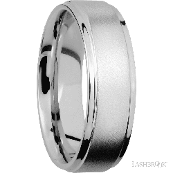 7 mm wide Flat Grooved Edges Cobalt Chrome band.
