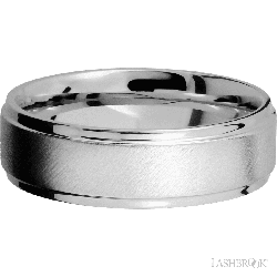 7 mm wide Flat Grooved Edges Cobalt Chrome band.