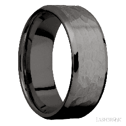 8 mm wide Beveled Tantalum Noir band.