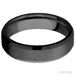 6 mm wide Beveled Zirconium band.