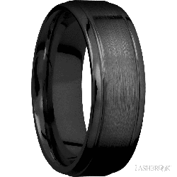 7 mm wide Stepped Bevel Zirconium band.
