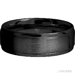 7 mm wide Stepped Bevel Zirconium band.