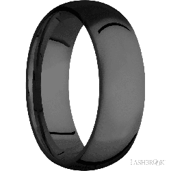 7 mm wide Domed Zirconium band.