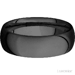 7 mm wide Domed Zirconium band.