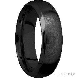 7 mm wide Domed Bevel Zirconium band.