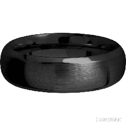 7 mm wide Domed Bevel Zirconium band.