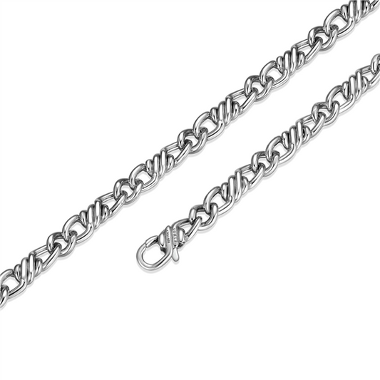 Sterling Silver Flat Curb Twisted 3+1 Italian Chain