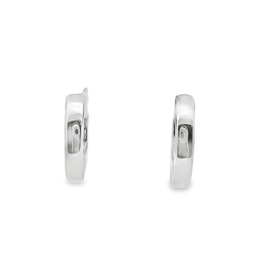 14K Channel-Set Baguette Diamond Hoop Earrings