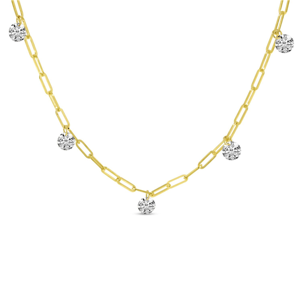 14K Dashing Diamond Links Diamond Necklac