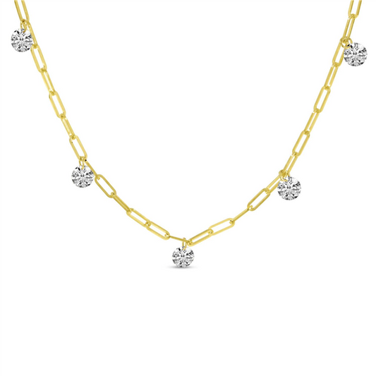 14K Dashing Diamond Links Diamond Necklac
