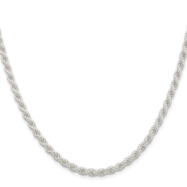 Sterling Silver Rhodium Plated Gold Solid Rope Chain