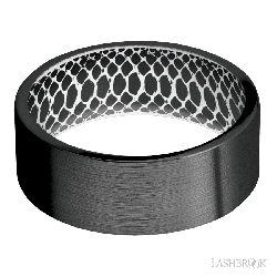 8 mm wide Flat Zirconium band featuring a White sleeve.
