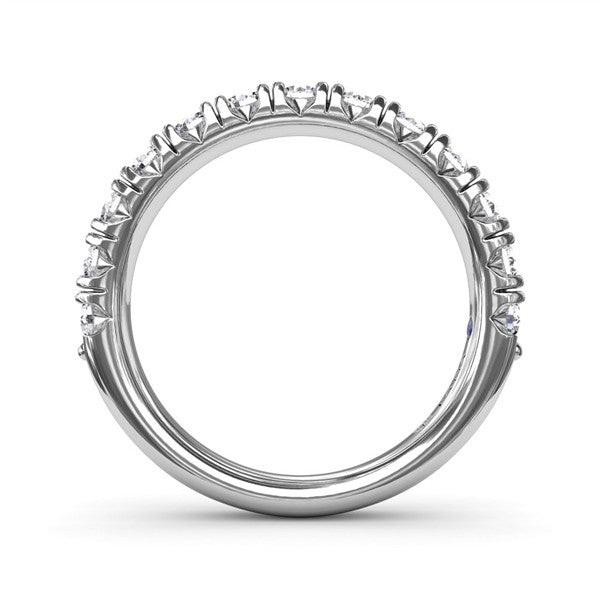 14 Karat White Gold Diamond Pave Wedding Band