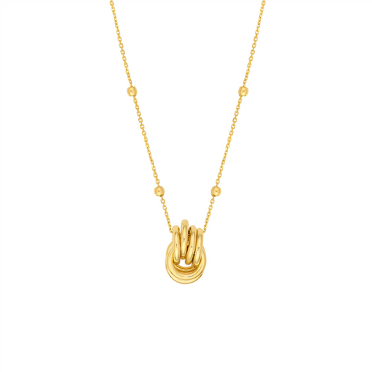 14K Moveable Links Love Knot Necklace