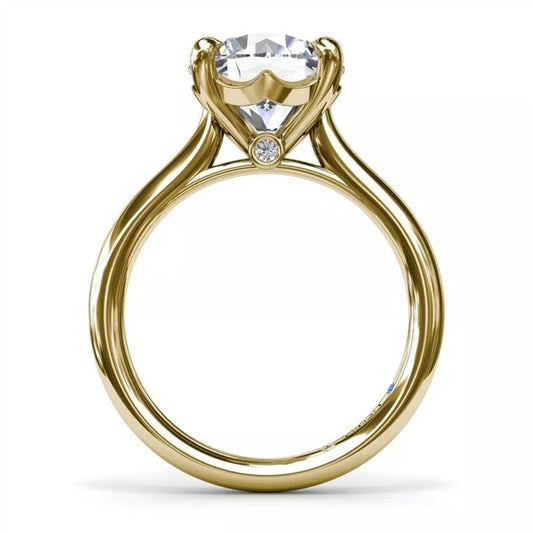 14 Karat Yellow Gold Diamond Solitaire Semi-Mount Engagement Ring
