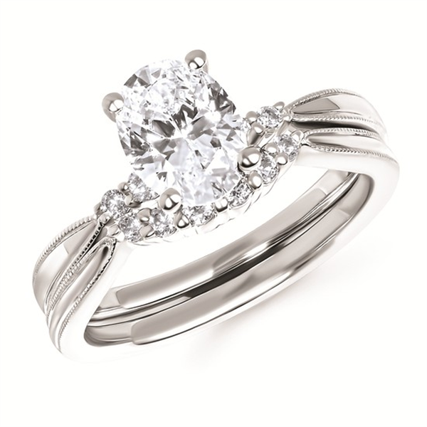 14K Petite Milgrain Diamond Semi-Mount Engagement Ring