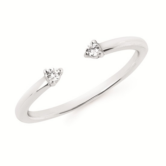 14K Stackable Open Accent Diamond Band