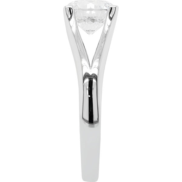 14 Karat White Gold Diamond Split Shank Semi-Mount Engagement Ring