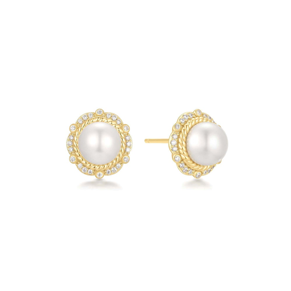 Sterling Silver 14K Gold Plated Stud Earrings