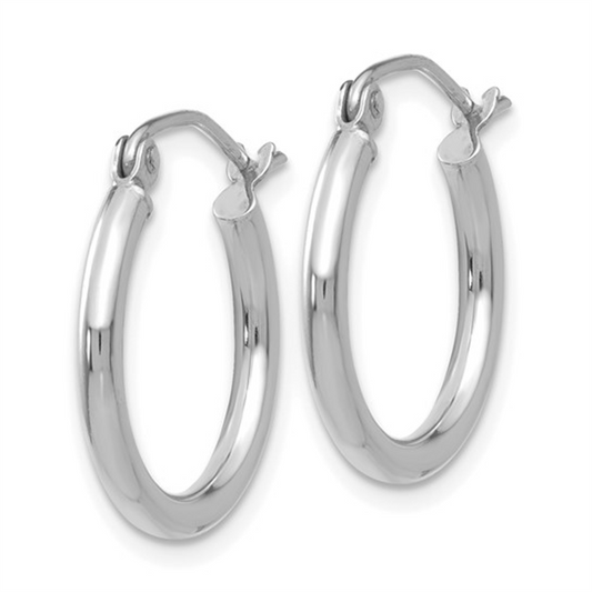 14 Karat White Gold Hoop Earrings