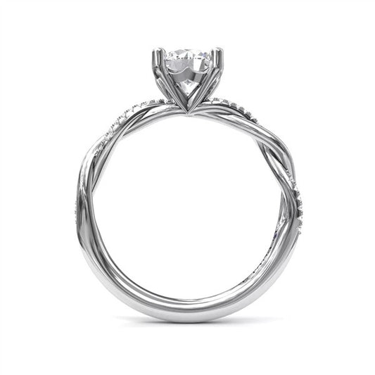 14 Karat White Gold Diamond Semi-Mount Engagement Ring