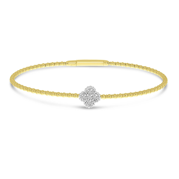 14K Diamond Clover Flexi Bracelet
