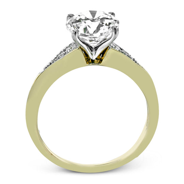 14K Four-Prong Tapered Knife Edge Diamond Semi-Mount Engagement Ring