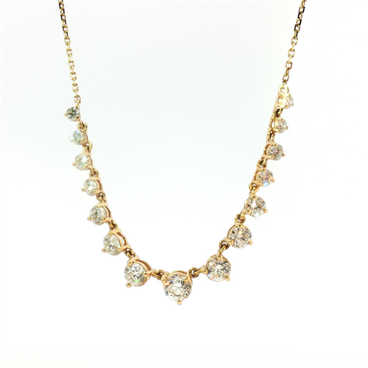 18 Karat Yellow Diamonds Graduated Necklace