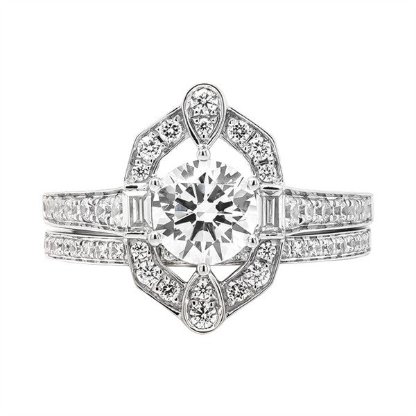 14K Diamond Vintage Inspired Semi-Mount Engagement Ring