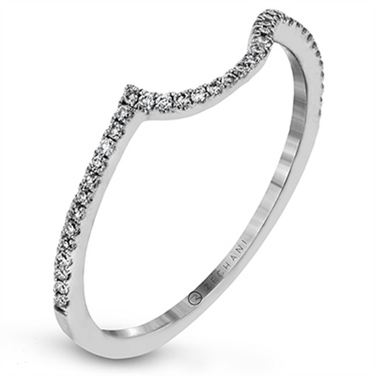 14K White Gold Curving Bypass Diamond Wedding Set