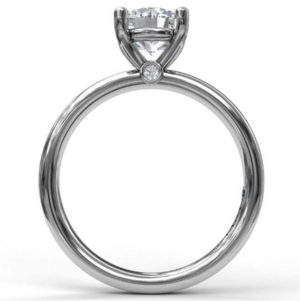 14 Karat White Gold Diamonds Solitaire Semi-Mount Engagement Ring