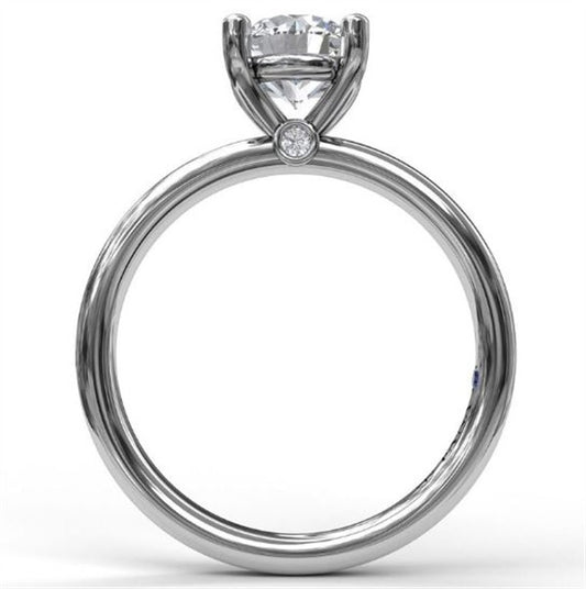 14 Karat White Gold Diamonds Solitaire Semi-Mount Engagement Ring