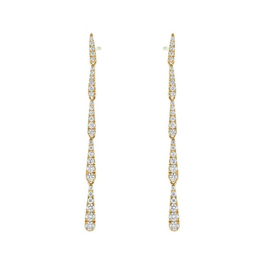 14K Graduated Diamond Dangle Earrings