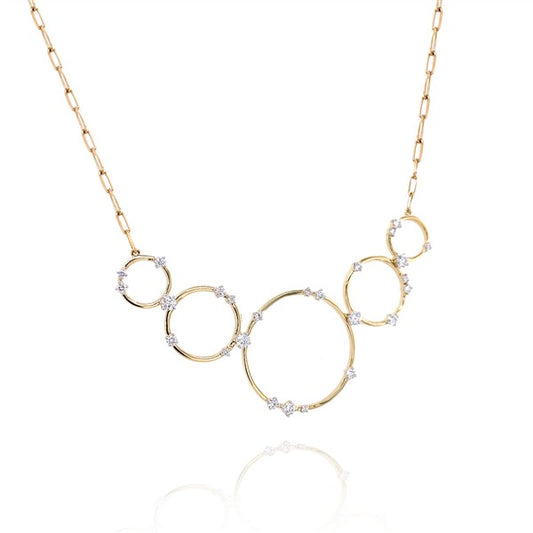 14K Five Circles Diamond Necklace