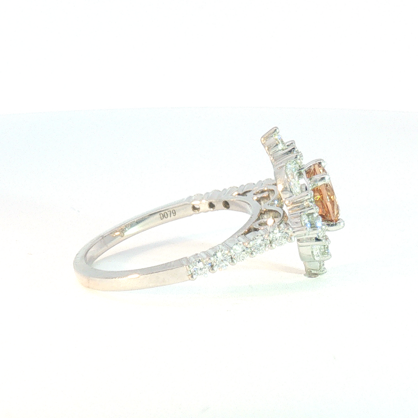 14 Karat White 1.27ctw Topaz Pointed Halo Fashion Ring
