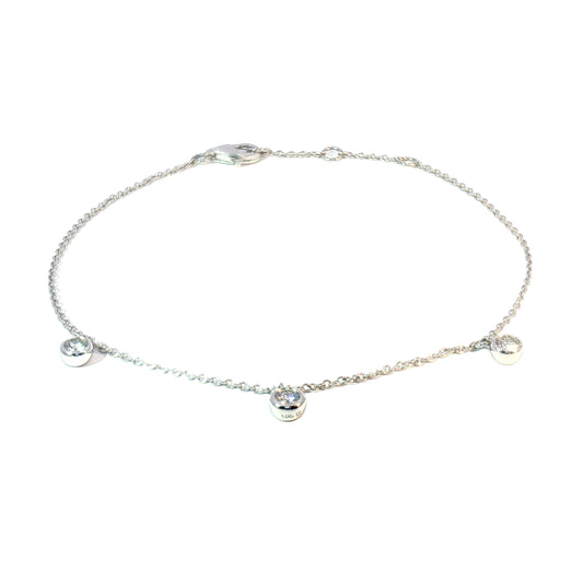 14K Bezel Diamond Droplet Bracelet