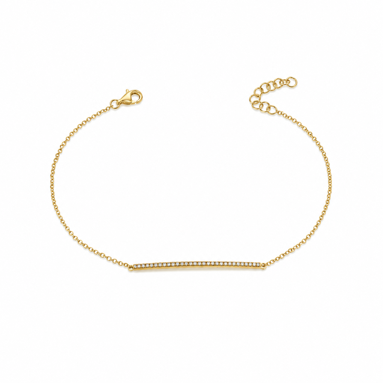 14K Delicate Diamond Bar Bracelet