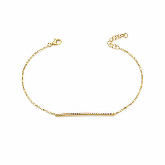 14K Delicate Diamond Bar Bracelet