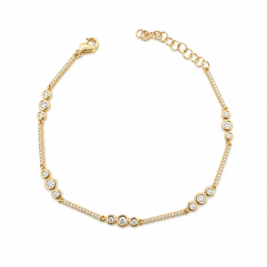 14K Trio Diamond Station Bracelet