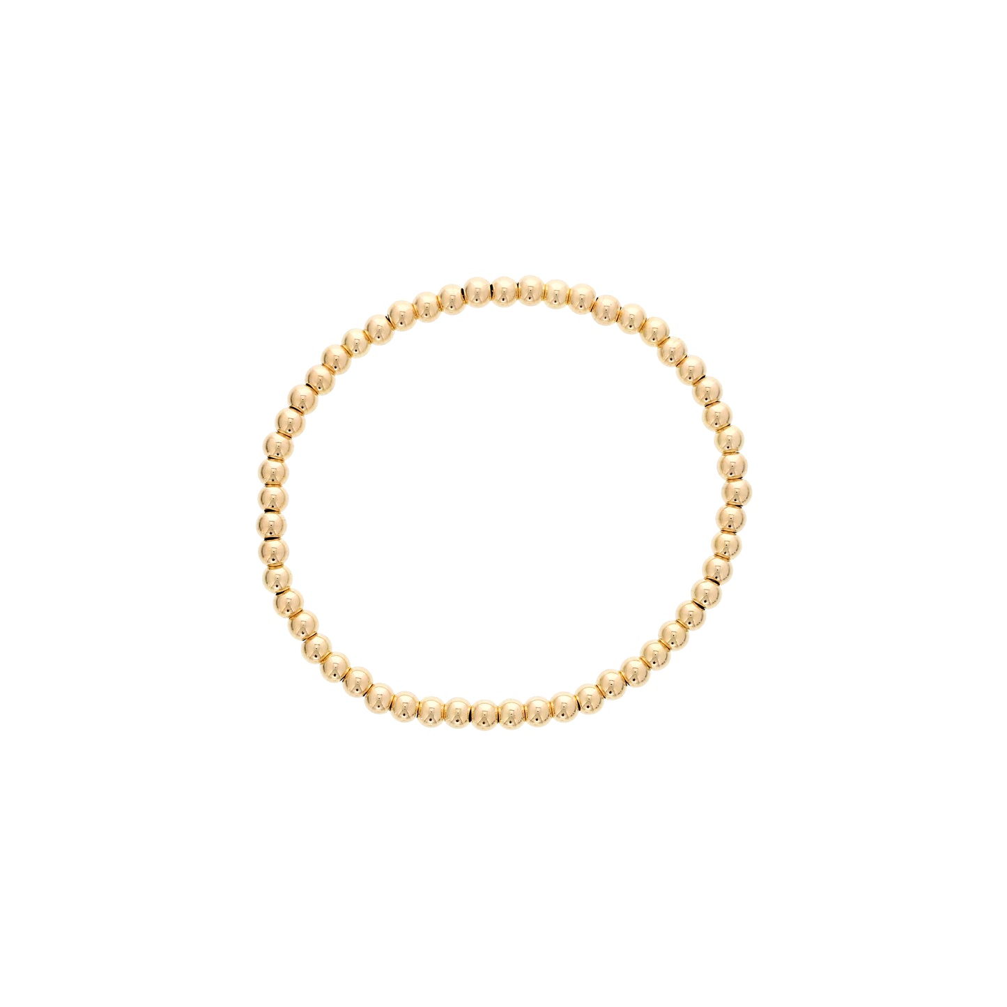 Gold Filled 4mm Round Bead Stretch Bracelet
