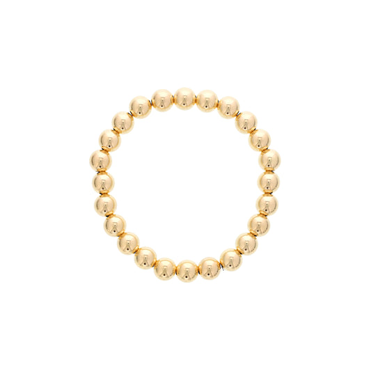 Gold Filled 8mm Round Bead Stretch Bracelet